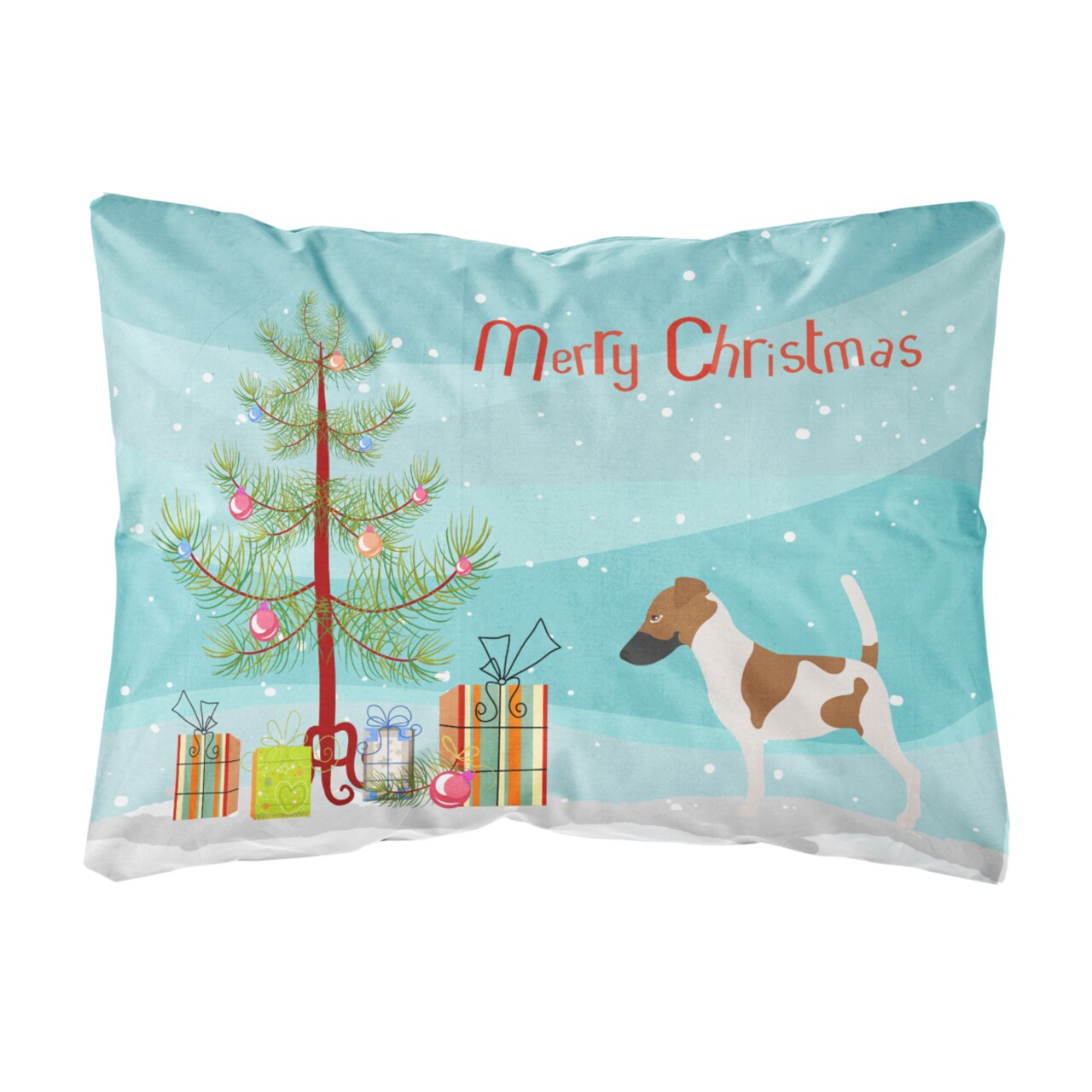 Caroline&#x27;s Treasures Smooth Fox Terrier Christmas Canvas Fabric Decorative Pillow